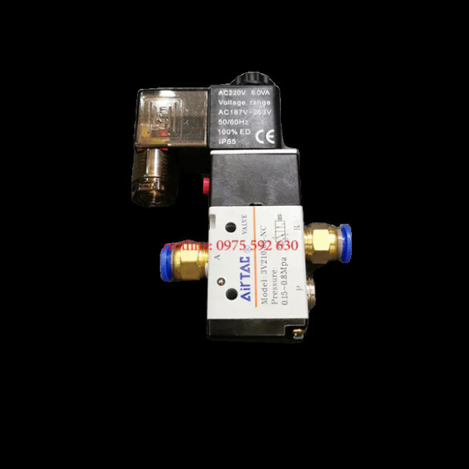 ATS_Bộ van điện từ 3V210-08-NC có đủ cút nối nhanh như hình