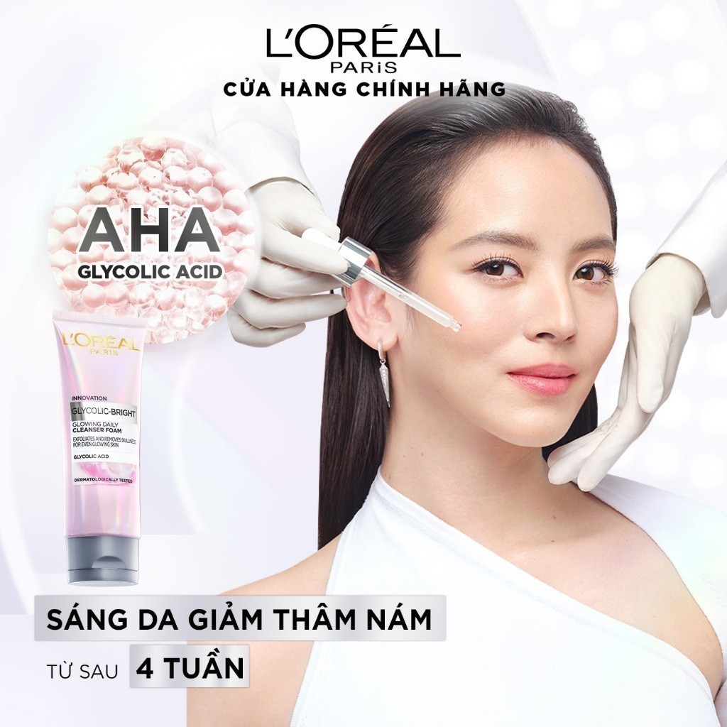 Sữa rửa mặt sáng da L'Oreal Paris Glycolic (AHA) Bright 100ml