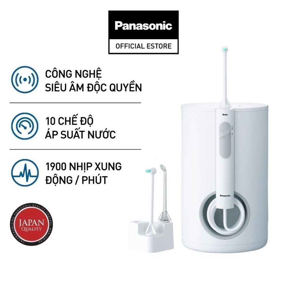 Máy tăm nước Panasonic EW1613W451- công nghệ siêu âm – 10 mức áp lực nước