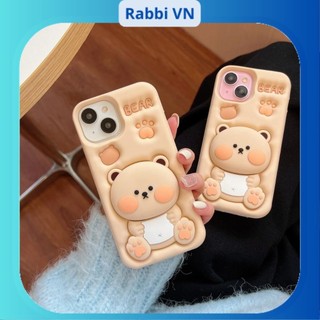 Ốp lưng iphone hoạt tiết Gấu Bear có Giá Đỡ 6plus/7plus/8plus/x/xs/xsmax/11/12/13/14/15/pro/plus/promax
