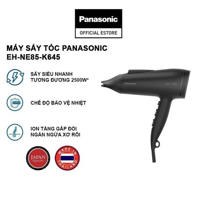 CH Máy sấy tóc ionity Panasonic EH-NE85-K645 bảo vệ tóc - Sấy siêu nhanh 2300W, hiệu suất sấy tương đương 2500W