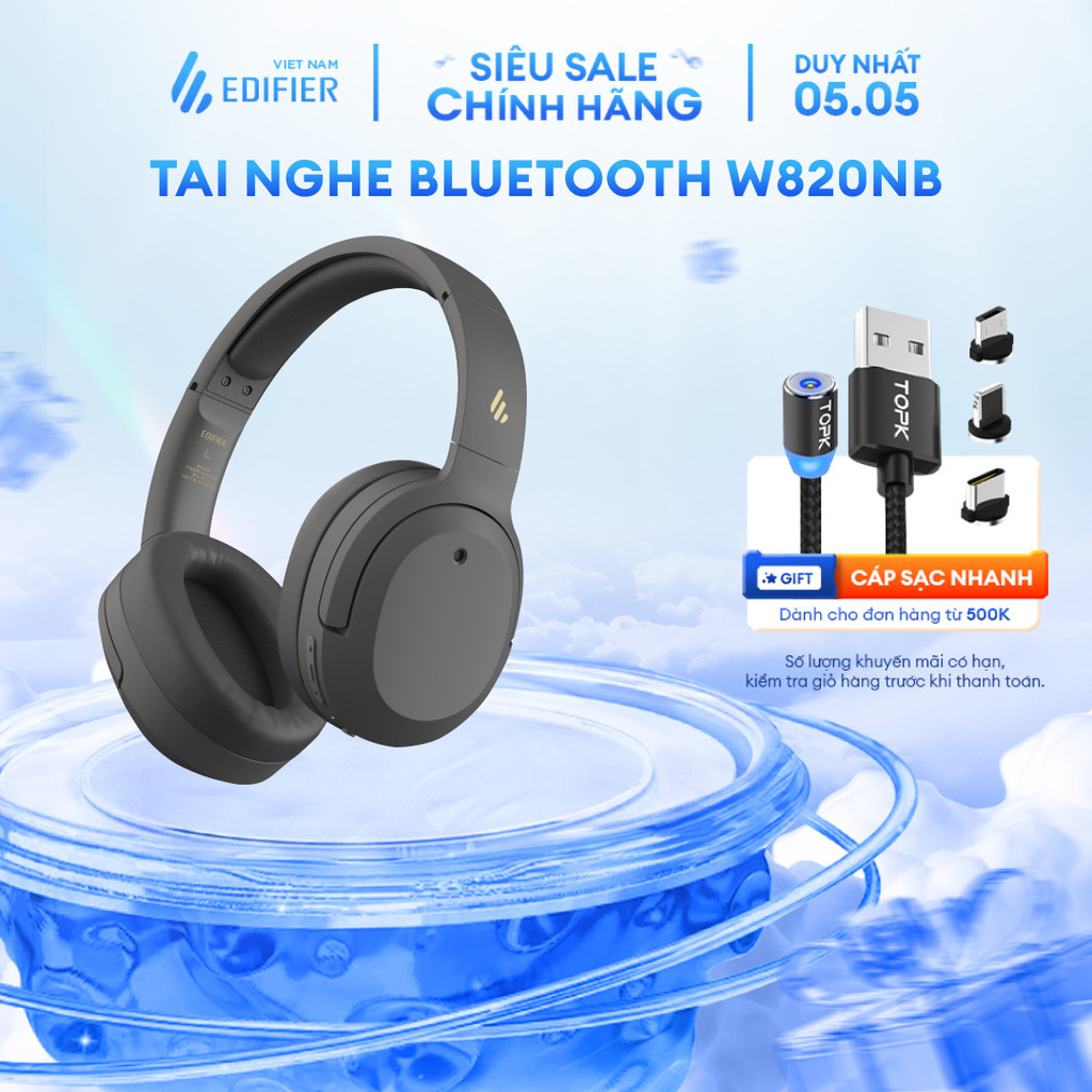 Tai nghe chụp tai Bluetooth 5.0 EDIFIER W820NB / W820NB PLUS |Chống ồn ANC | Pin đến 49 giờ | BH 12 tháng