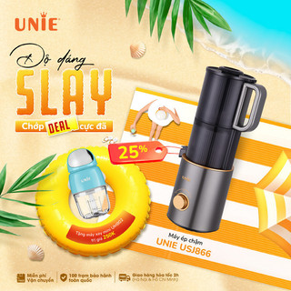 Máy ép chậm UNIE USJ866 công nghệ ép tươi cao cấp, công suất 200W, ống tiếp nhiên liệu cực lớn, ép nguyên trái, BH 12T