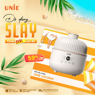 Nồi nấu chậm Unie USC08W, 6 chức năng nấu đa dạng, chế độ tự ngắt khi cạn nước