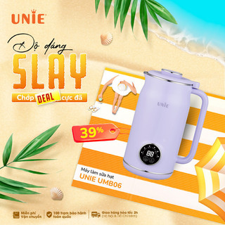 Máy làm sữa hạt đa năng UNIE UMB06,dung tích 600ml, 6 tính năng xay nấu, chất liệu inox 304 cao cấp