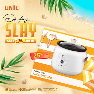 Nồi kho hầm chuyên dụng UNIE USC208, Dung tích 2L, 8 chức năng kho hầm, Lòng nồi gốm Ceramic cao cấp, thiết kế bắt mắt