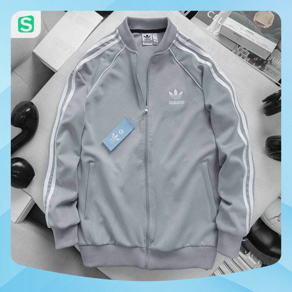 Xả Áo Khoác Adidas Thể Thao Chất Thun Dày Dặn Chống Gió - Áo Bomber Nam Nữ 3 Sọc Hình Thêu Cao Cấp Adidas Thu Đông - N