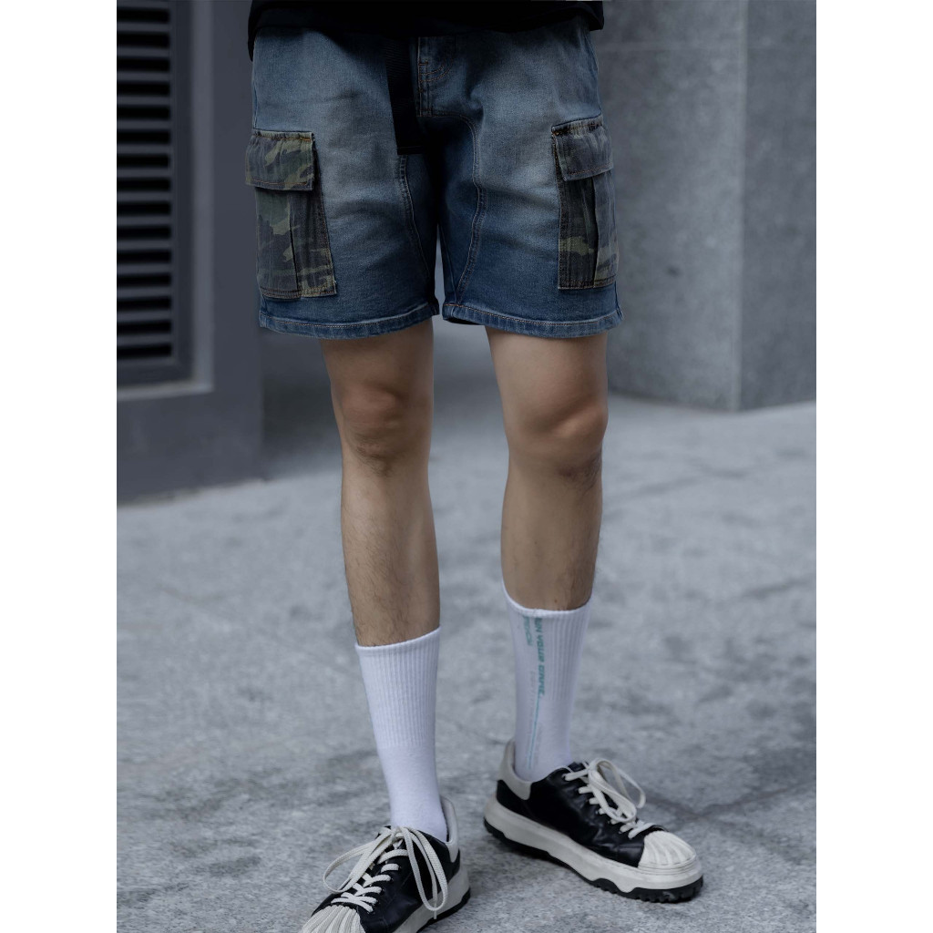 Quần Short Nam Jean Camo Cargo, Chất Vải Cotton 2 chiều Thoải Mái, QS0035, SOMEHOW