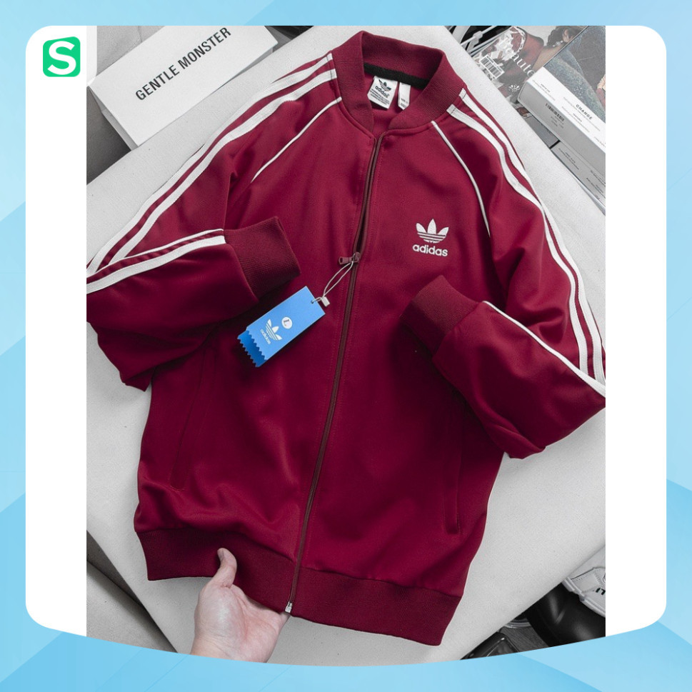 Xả Áo Khoác Adidas Thể Thao Chất Thun Dày Dặn Chống Gió - Áo Bomber Nam Nữ 3 Sọc Hình Thêu Cao Cấp Adidas Thu Đông - N