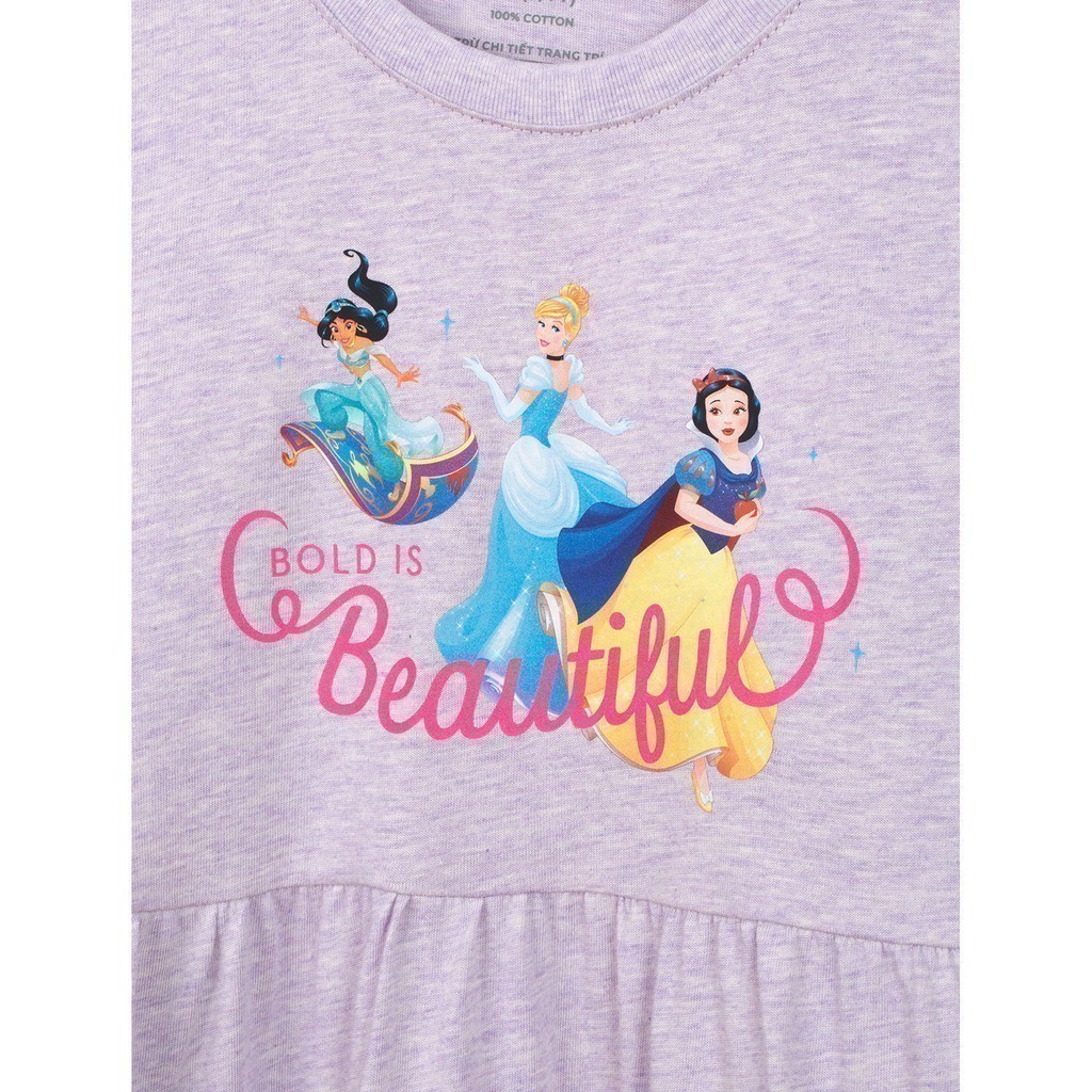 Váy cho bé gái CANIFA cotton 100% in hình công chúa Disney - 1DS21S006
