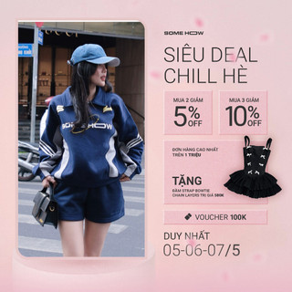 Set Nữ Nỉ Short Active Side Stripes , Chất Vải Cotton Tici Thoải Mái , WSB113 , SOMEHOW
