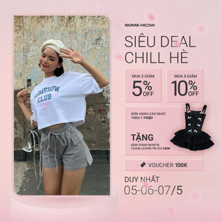 Set Nữ Áo Thun Crop Cargo Short, Chất Vải Áo Cotton 4 Chiều, Quần Vải Da Cá Cotton, WSB053, SOMEHOW