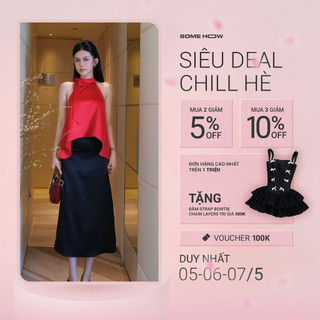 Set Nữ Halterneck Loose Long Skirt, Chất Vải Phi 1 Da Thoải Mái, WSB104,SOMEHOW