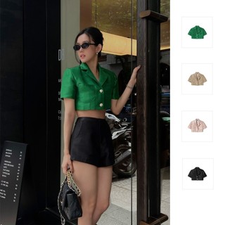 Áo Khoác Nữ Crop Jacket, Chất Vải Phi lụa Thoải Mái, WK000029, SOMEHOW