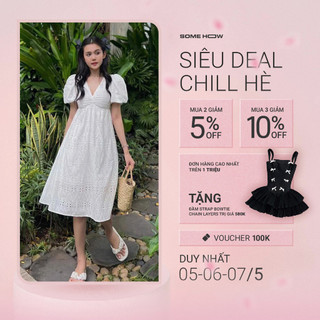Đầm Maxi Nữ V-neck Flower Pattern, Chất Vải Kate Hoa Thoải Mái, WDD000197, SOMEHOW