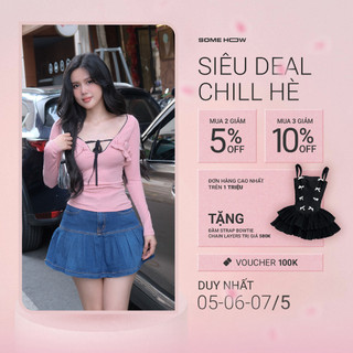 Áo Nữ Widey Chain Long Sleeves, Chất Vải Thun Tăm Thoải Mái,  WKI029, SOMEHOW