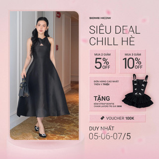 Đầm Dài NữSleeveless Triangle Classy, Chất Vải Tafta Xước Thoải Mái, WDD057, SOMEHOW