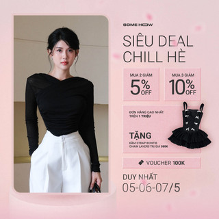 Bodysuit Nữ Diag Net Long Sleeves , Chất Vải Thun Giấy Thoải Mái , WBS007 , SOMEHOW