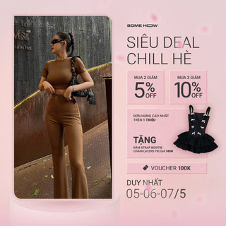 Set Nữ Áo Back Strings, Chất Thun Gân Thoải Mái, WSD000306, SOMEHOW