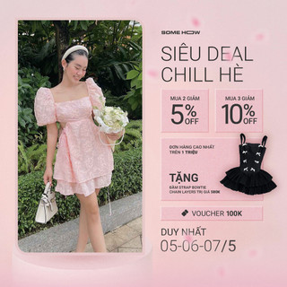 Đầm Ngắn Nữ Sundress Double Layers, Chất Vải lưới dẻo Thoải Mái, WDN000270, SOMEHOW