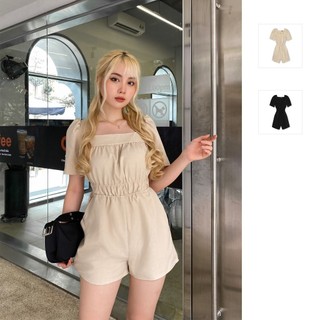 Jumpsuit Nữ Short Tulip Sleeves , Chất Vải linen bố Thoải Mái, WJS002 , SOMEHOW
