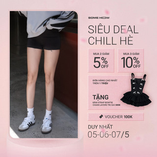 Quần Short Nữ Basic Black, Chất Vải Thun Lạnh Thoải Mái, WQS010-01,SOMEHOW