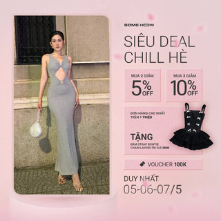 Đầm Nữ Dài Sleeveless Body V, Chất Vải Thun Gân Thoải Mái, WDD043, SOMEHOW
