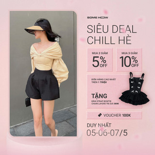 Quần Short Nữ Minimalist, Chất Vải Pique Thoải Mái, WQS000033, SOMEHOW