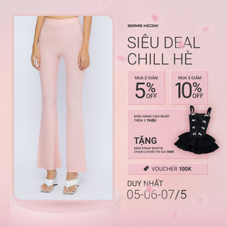 Quần Dài Nữ Slim Stretch Flared, Chất Vải Thun Gân Mỏng Thoải Mái, WQD000057, SOMEHOW