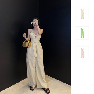 Set Nữ Wide Leg Jumpsuit, Chất Vải Linen Thoải Mái, WSD000352, SOMEHOW