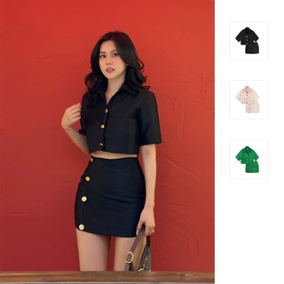 Set Nữ Chân Váy Linen Office, Chất Linen Thoải Mái, WSB030, SOMEHOW