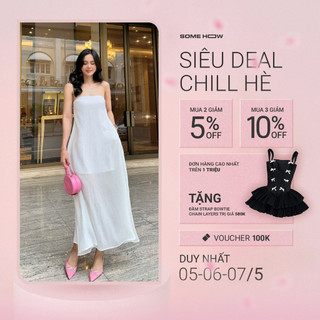 Đầm Maxi Nữ Minimalist Sleeveless, Chất Vải Thoải Mái, WDD007, SOMEHOW
