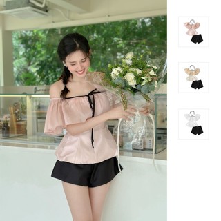 Set Áo Nữ Silky Layers Short, Chất Vải Taffa Xước Thoải Mái, WSB066, SOMEHOW