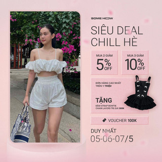 Set Nữ Áo Croptop Pumpkin, Chất Vải Kate Thoải Mái, WSD000403, SOMEHOW