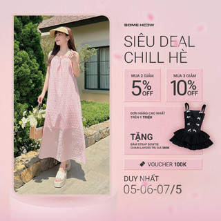 Đầm Maxi Nữ Comfort Minimal, Chất Vải Xô Boi Cotton Thoải Mái, WDD020, SOMEHOW