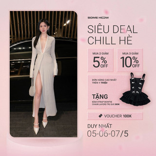 Đầm Nữ Dài Open Chest Long Sleeves, Chất Vải Thun Gân Thoải Mái, WDD048, SOMEHOW