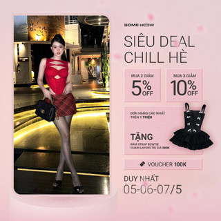 Set Nữ Stylish Sleeveless Top Checked Skirt ,Chất Áo Vải Thun Lưới, Chân Váy Vải Bố Nỉ, WSB105, SOMEHOW