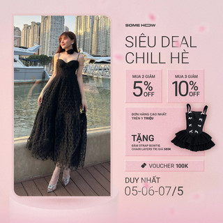 Đầm Dài Nữ Floral Extra Lace Layers, Chất Vải Lưới Dẻo Thoải Mái, WDD014, SOMEHOW