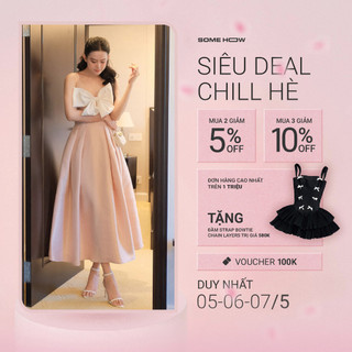 Đầm Nữ Dài Gentle Centre Bowtie Gown, Chất Vải Tafta Xước Thoải Mái, WDD055, SOMEHOW