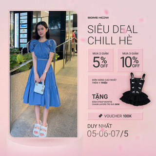 Set Nữ Áo - Chân Váy Tiered, Chất Vải kate ướt Thoải Mái, WSD000393, SOMEHOW