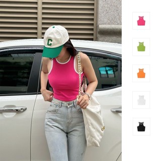 Áo Croptop Nữ Sporty White Hem, Chất Vải Thun Gân TC Thoải Mái, WAC002, SOMEHOW