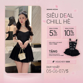 Set Áo Nữ Strap Crop Top With Short Skirt, Chất Vải Áo Tafta Xước, Chân Váy Vải Lụa,WSB096,SOMEHOW
