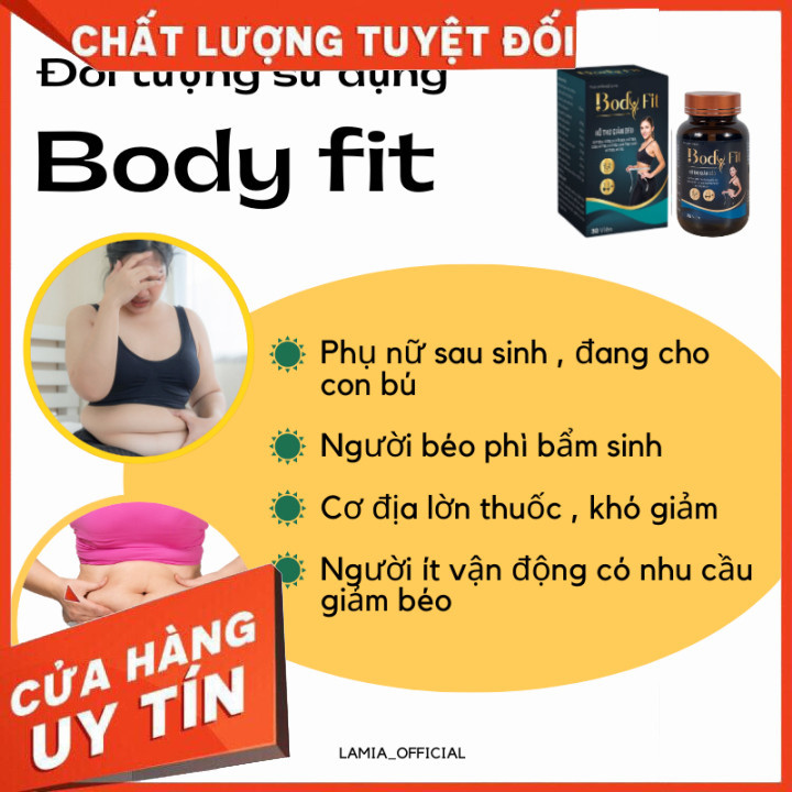 Viên uống giảm cân Body Fit Hộp 30 Viên [Chính Hãng] ✅ Giảm cân nhanh giảm béo an toàn hiệu quả đốt mỡ Slim Body Fit