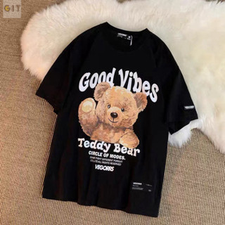 Áo thun Gấu Vibes, Áo phông unisex from rộng, chất vải dày mặc mát, thấm hút mồ hôi -DVGIT