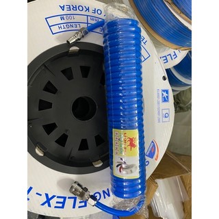 Dây hơi xoắn dẫn khí nén phi 8 dài 6m/9m, phi 10 dài 6m/9m