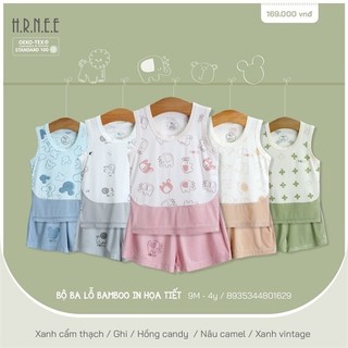 Hr059 - 6m/4y bộ ba lỗ bamboo