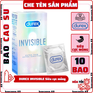 Bao cao su durex invisible siêu cực mỏng hộp 10 cái