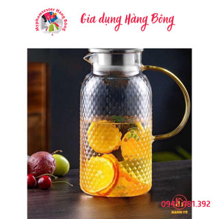 Bình nước thuỷ tinh cao cấp, nắp inox sang trọng