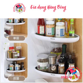 Kệ góc tam giác nhựa Ecoco dán cường lực không cần khoan tường