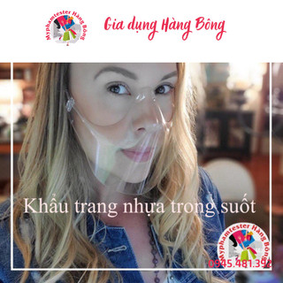 (SIÊU HOT) Khẩu trang nhựa trong suốt chống giọt bắn